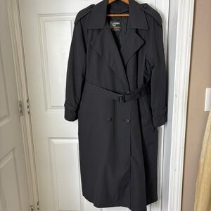 London Fog Vintage Black Trench Coat Made in USA
